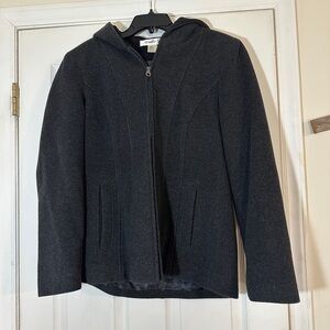 Studio Y size large charcoal in color zip up coat.